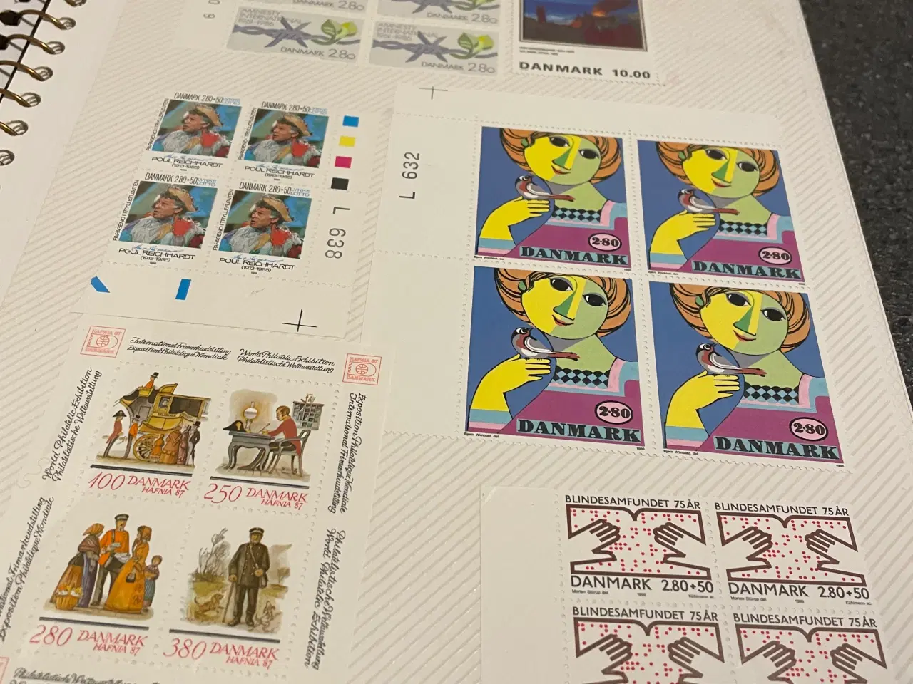 Billede 1 - Ustemplede frimærker fra 1980 erne