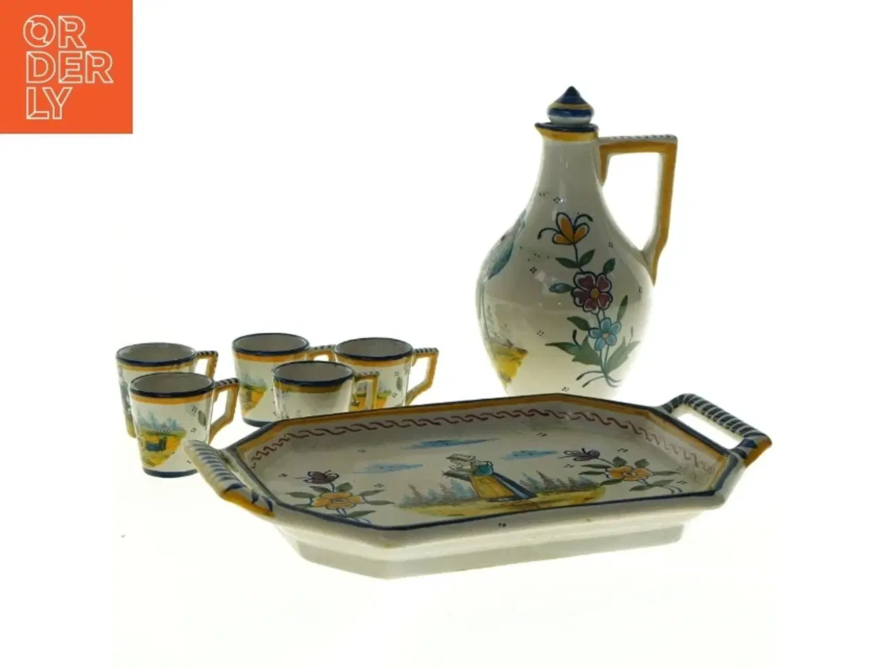 Billede 1 - Fransk fajance service fra Quimper (str. 24 x 16 cm - 3 x 4 cm)