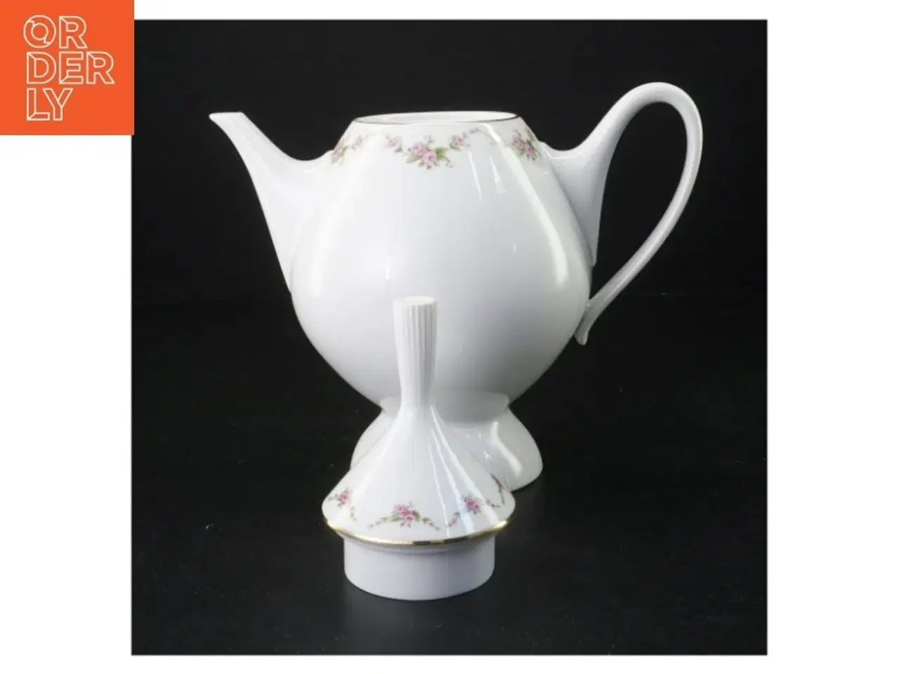 Billede 3 - Porcelæn tekande med blomstermotiv fra Benedikte (str. 26 x 14 cm)