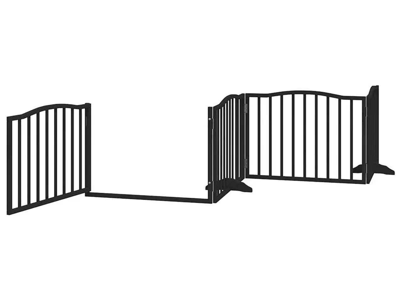 Billede 4 - Hundegitter med dør, foldbar, 4 paneler, sort, 320 cm, poppeltræ