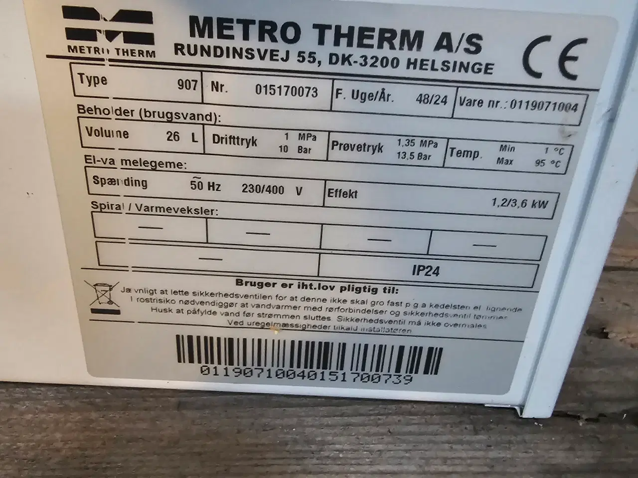 Billede 5 - Metro Therm el Varmer Model 30 Type 907