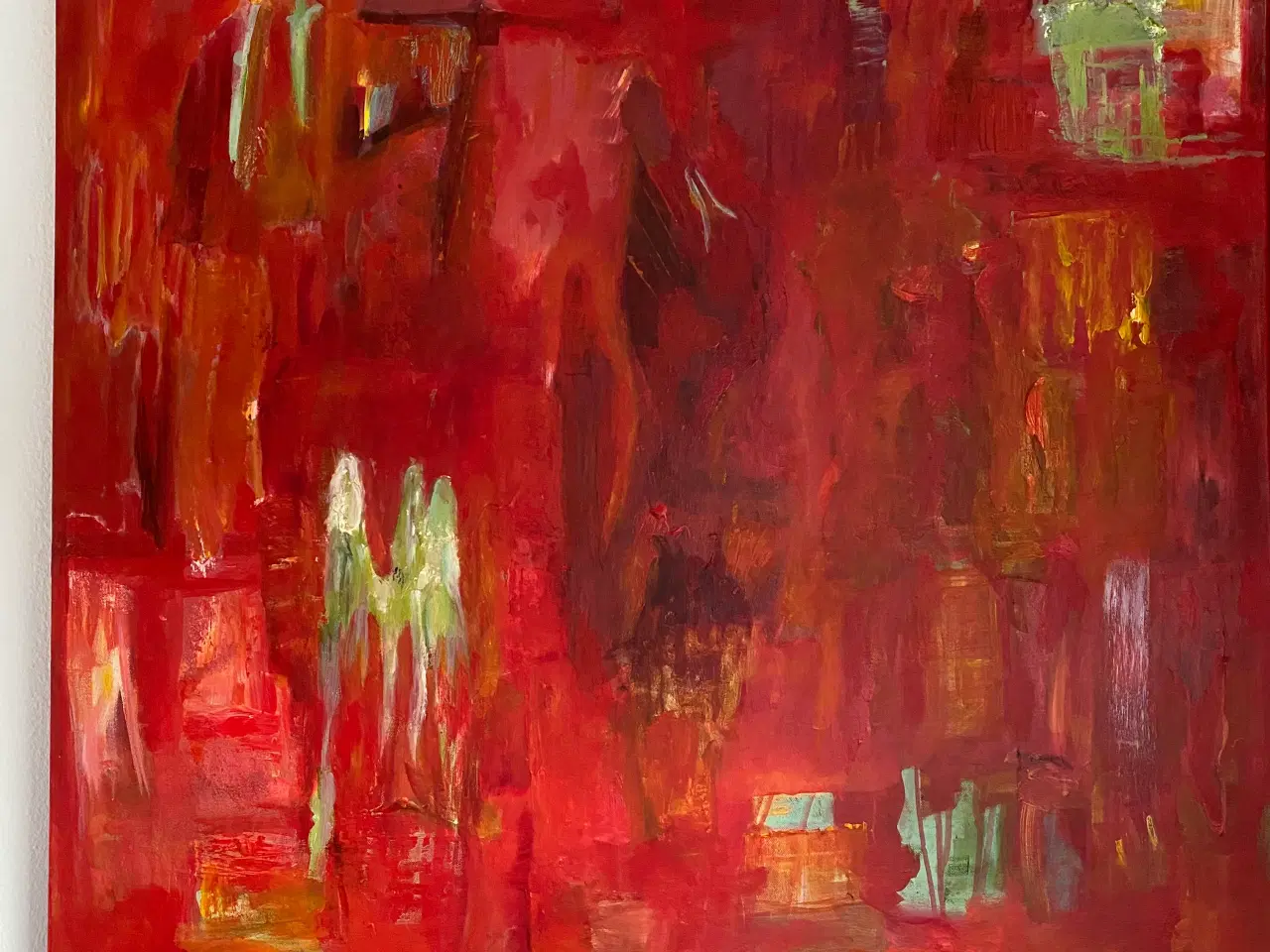 Billede 1 - Maleri i flot rød farve