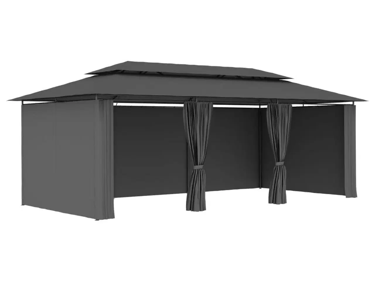 Billede 5 - Pavillon med gardiner 600x298x270 cm antracitgrå