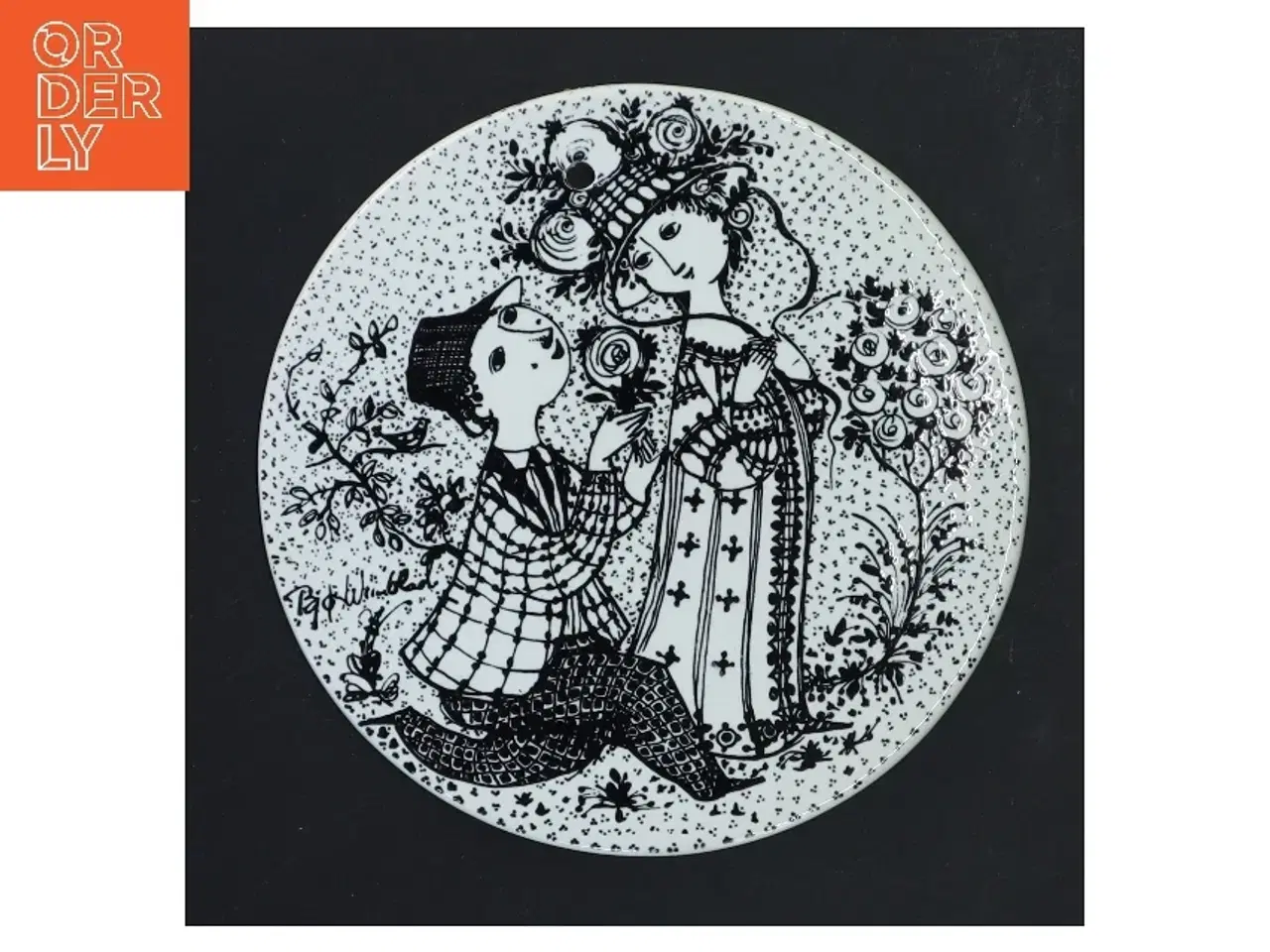 Billede 1 - Dekorativ vægplakette med tegning fra Nymlle (str. Ø 15 cm)