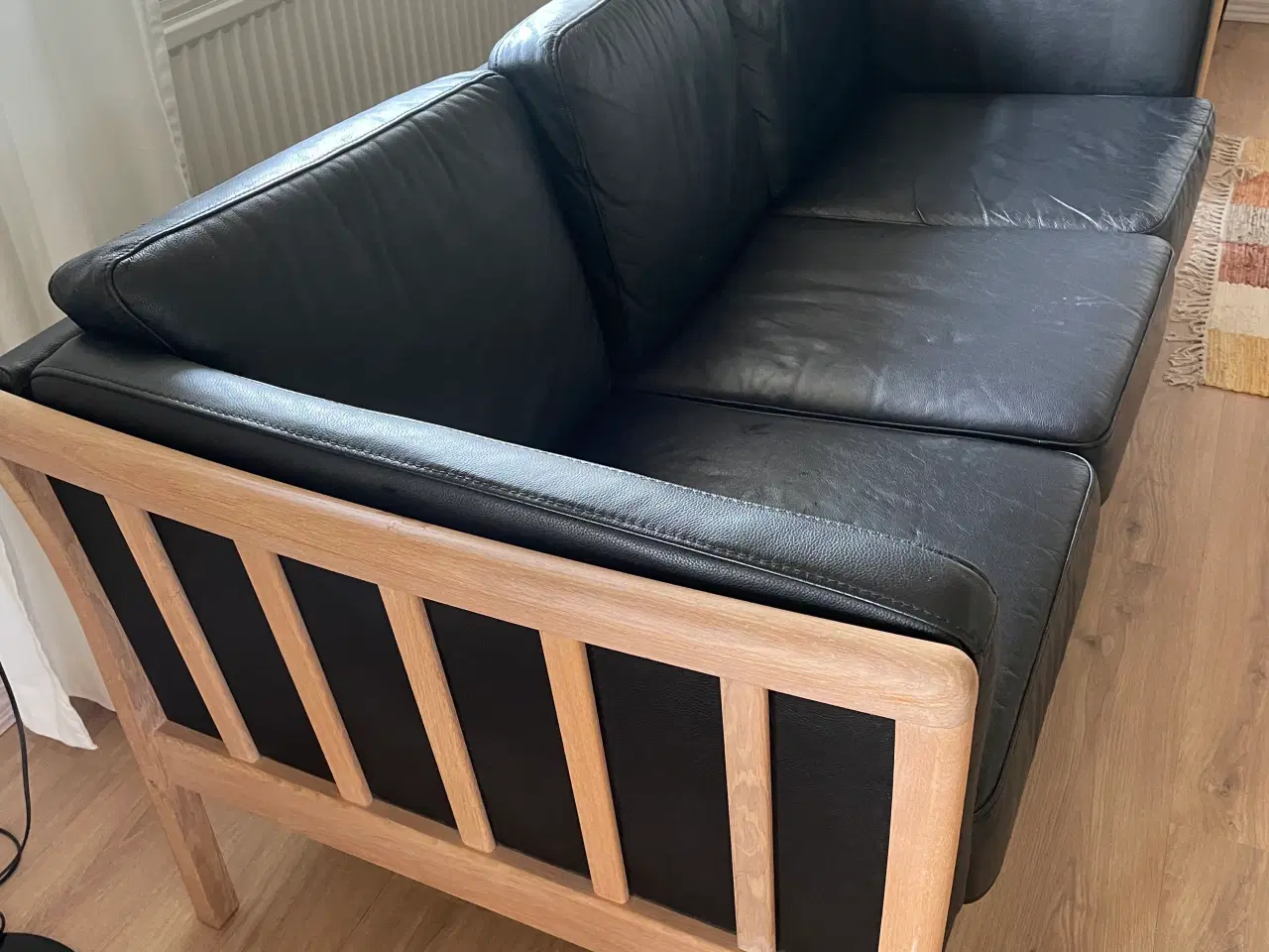 Billede 1 - 3 og 2 Pers. London sofaer i sort læder 