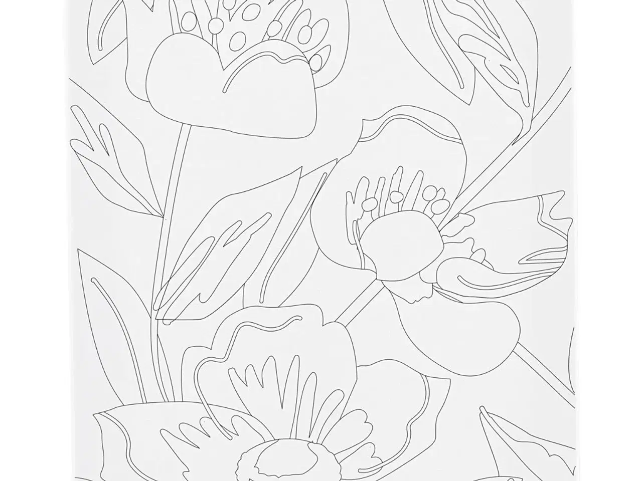 Billede 1 - Malerlærred med Valmueprint, 24x30 cm, 1 stk.