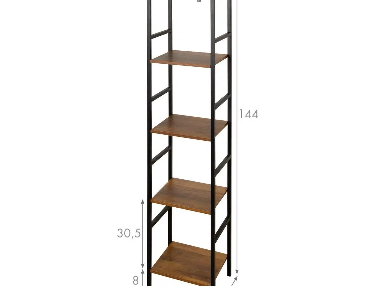 Billede 4 - Reolsystem Max Home - jern og træ MDF, 5 hylder, 30 × 144 × 24 cm