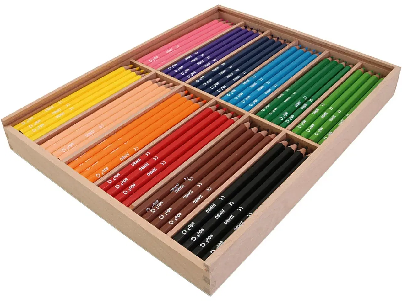 Billede 1 - edu Jumbo Farveblyanter, tykkelse 10 mm, mine 5 mm, ass. farver, 12x12stk./ 1 pk.