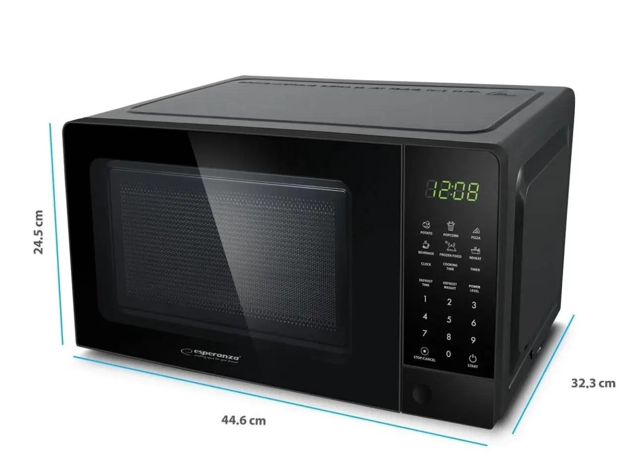 Billede 3 - Mikrobølgeovn 20 l – Esperanza EKO009, sort, 700 W