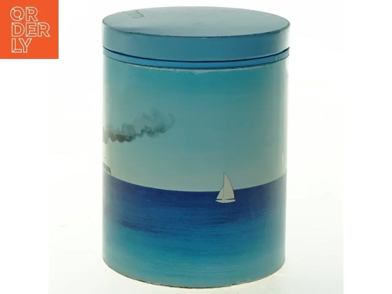 Billede 1 - Blå kunstdåse fra Irma (str. 11,5x15 cm)