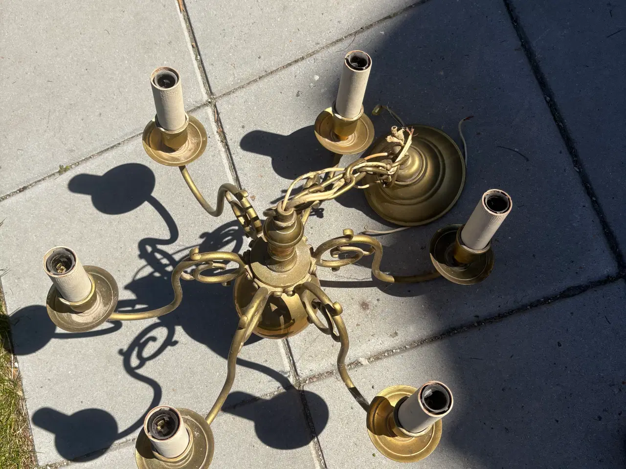 Billede 1 - Messing  6 armetlyse stage 