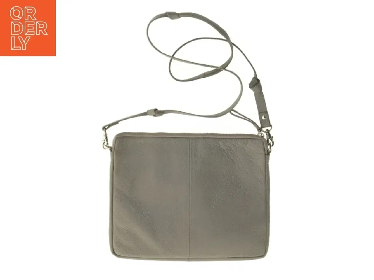 Billede 2 - Skuldertaske i læder med farveblok-design fra Aura (str. 28 x 22 cm)