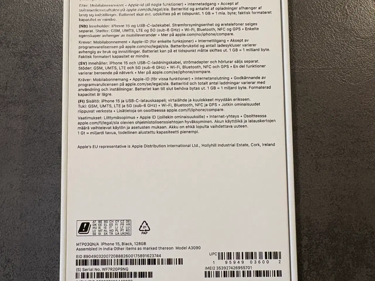 Billede 3 - Velholdt Iphone 15 128GB sort