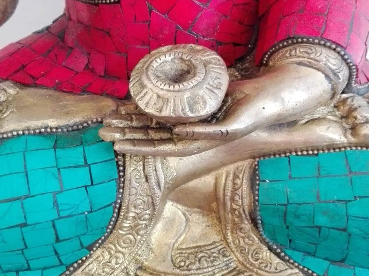 Billede 7 - Stor bronze-Buddha fra Nepal, slut 20. årh.