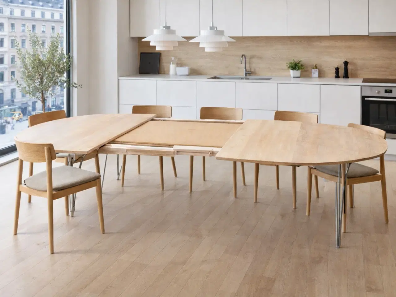 Billede 2 - Haslev spisebord med 2 ekstra indskudsplader – mas