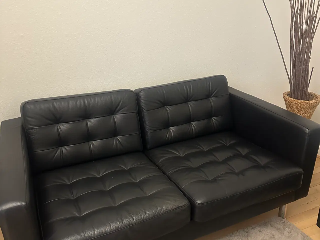 Billede 3 - Sort læder sofa