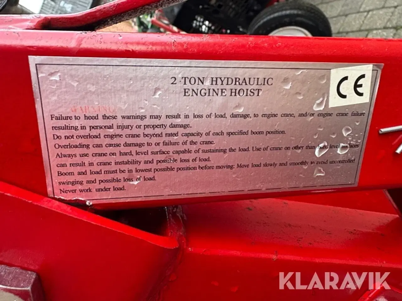 Billede 9 - Motorløfter 2-TON HYDRAULIC ENGINE HOIST