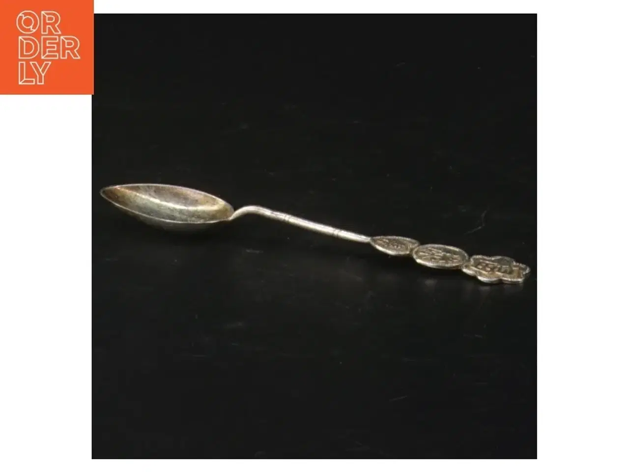 Billede 2 - Antik sølv teske med detaljeret skaft (str. Længde. 12 cm)