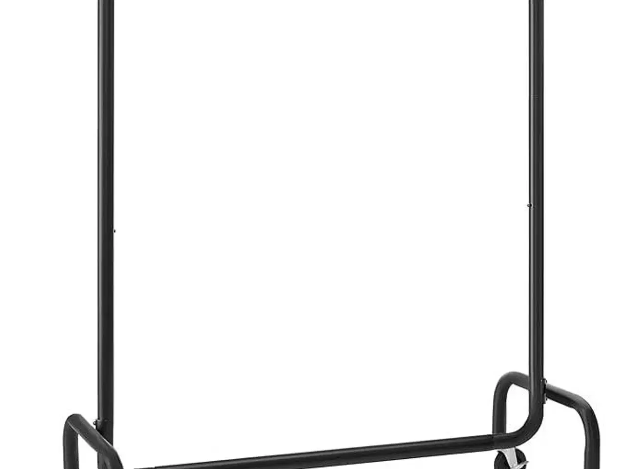 Billede 1 - Tøjstativ med hjul kraftigt, udtrækkelig bøjlestang, 130 kg bæreevne, 45 × (110–150) × 163 cm, mat sort