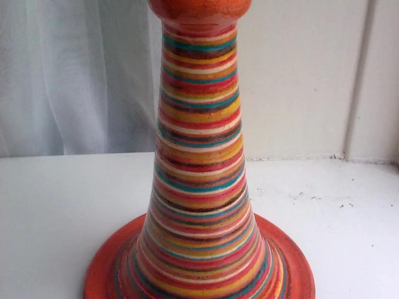 Billede 2 - Lertøj stribet multi glade farver brugskunst