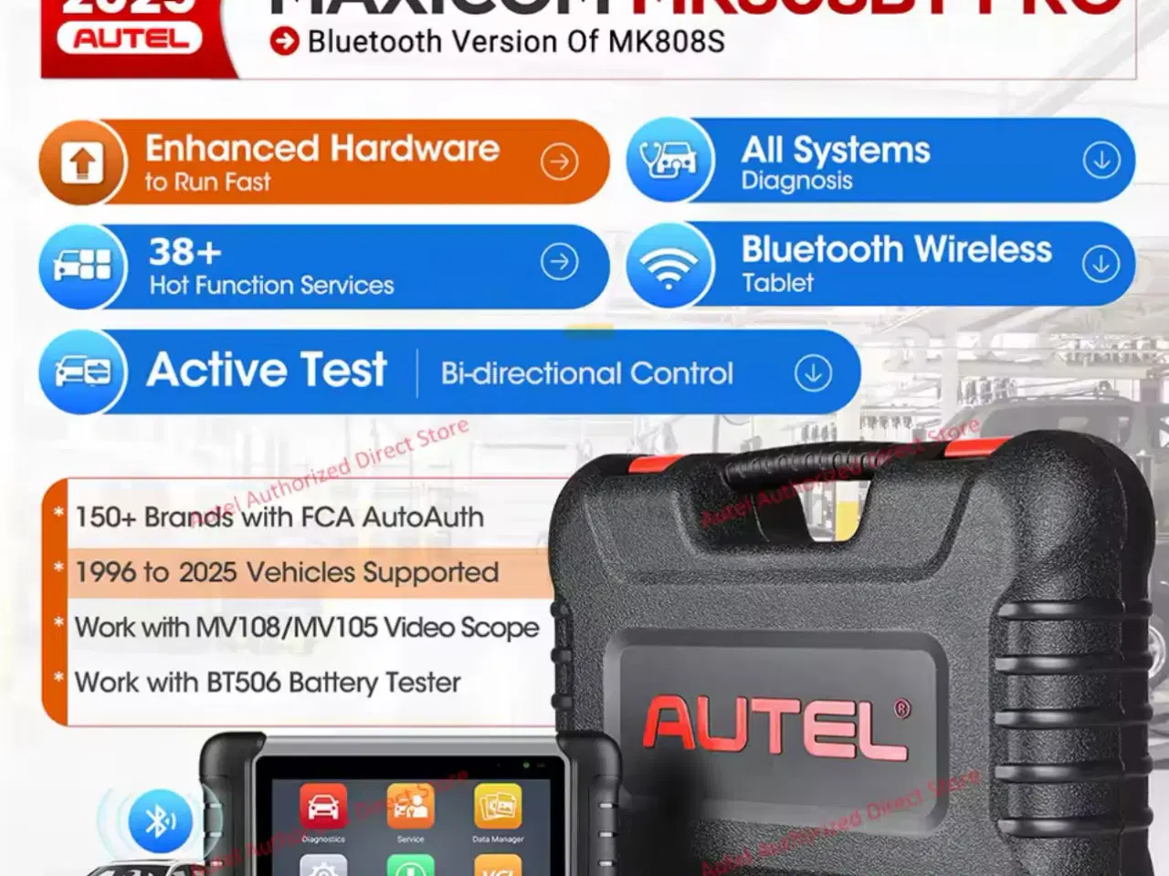 Billede 2 - Autel MaxiCOM MK808BT Pro OBD2-diagnosescanner | B