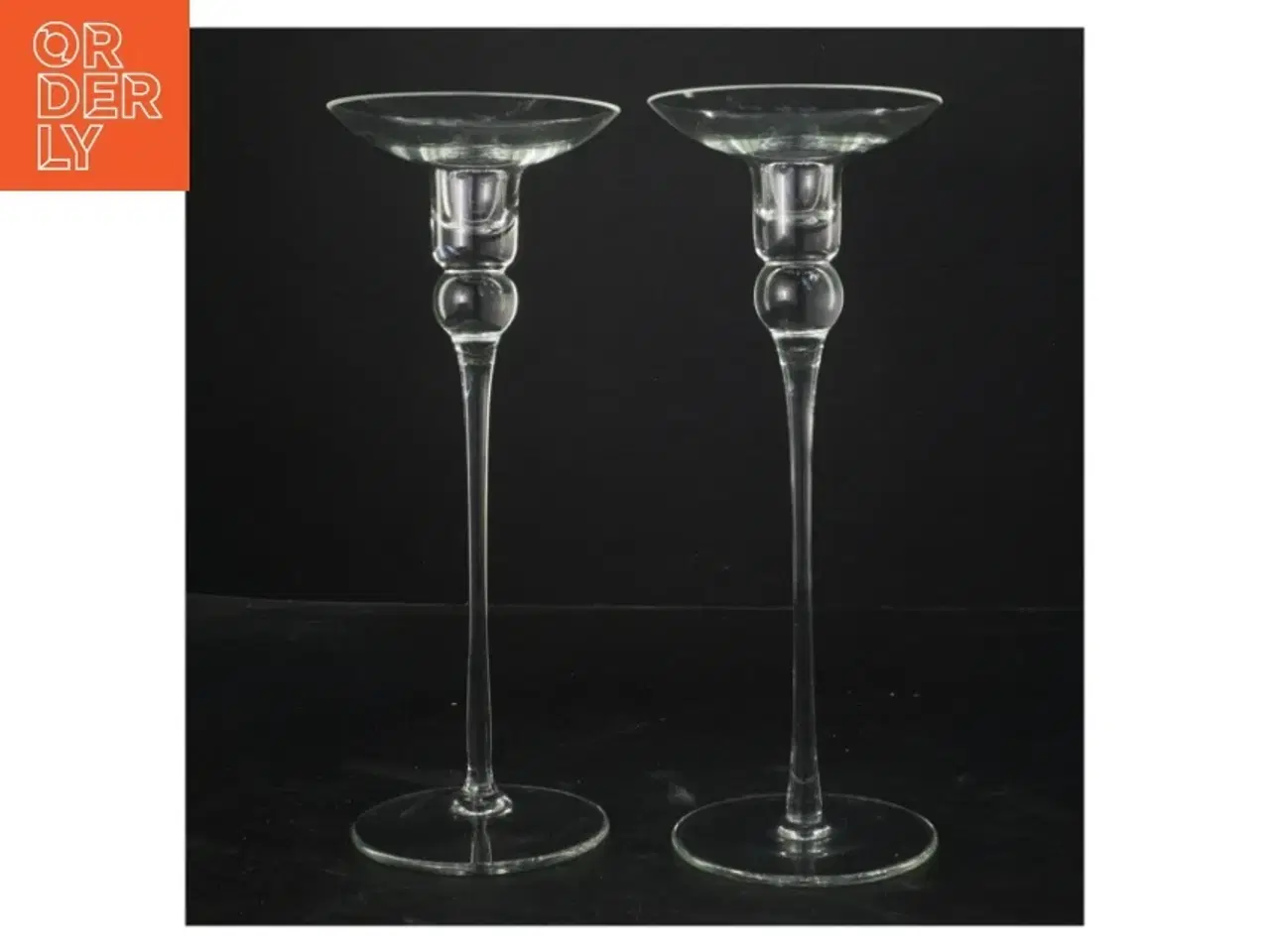 Billede 1 - Glas lysestager (str. 25 cm)