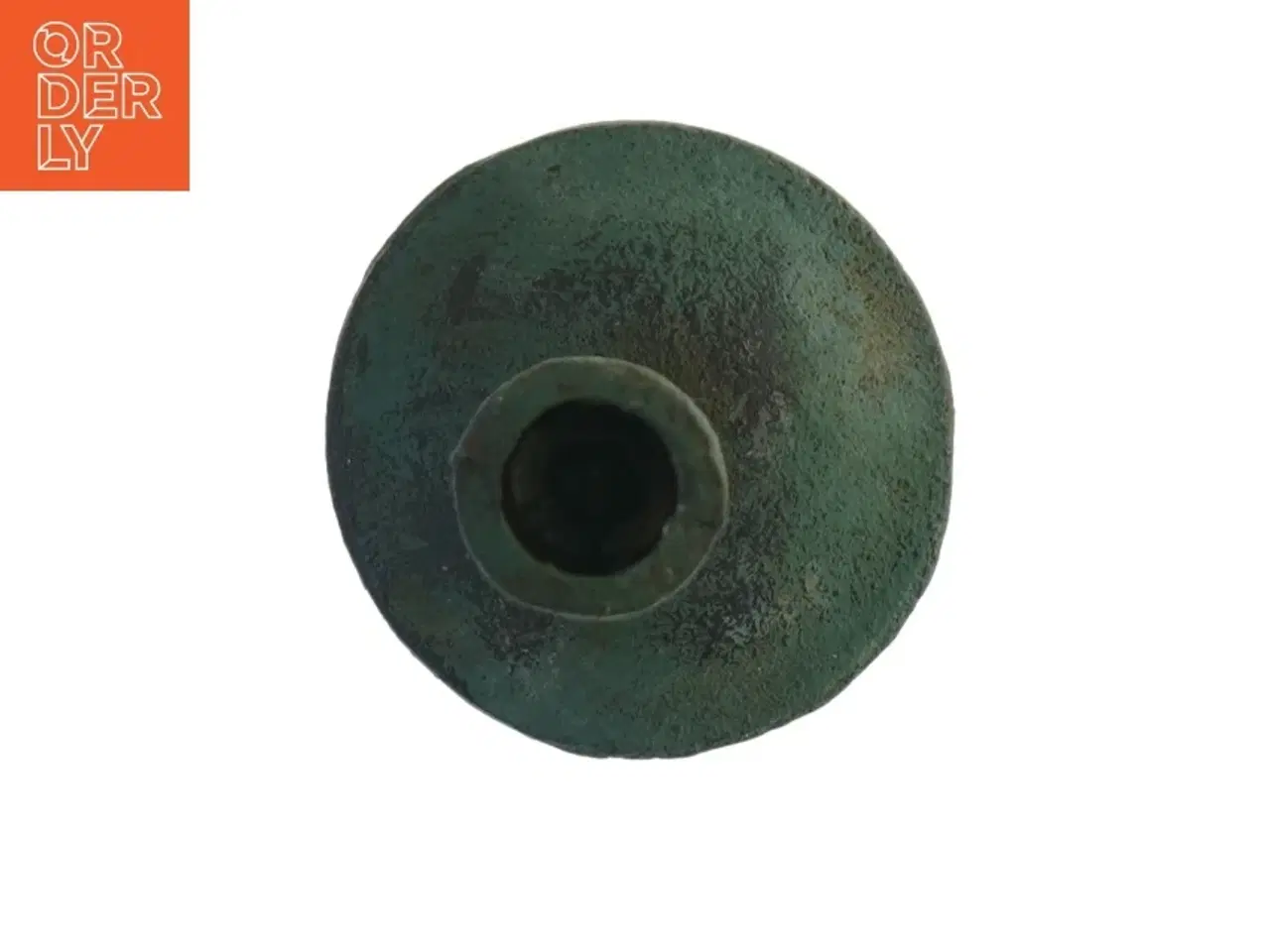 Billede 3 - Grøn lysestage i jern (str. Højde. 20 cm. ø. 9 cm)