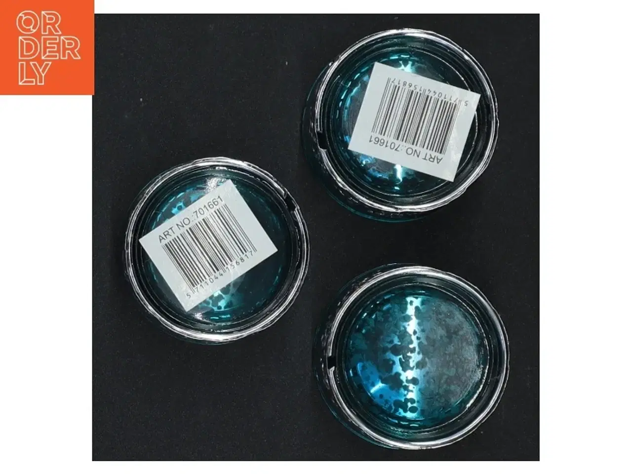Billede 5 - Turkis glaslysestager (str. 3,5 x 5 cm)