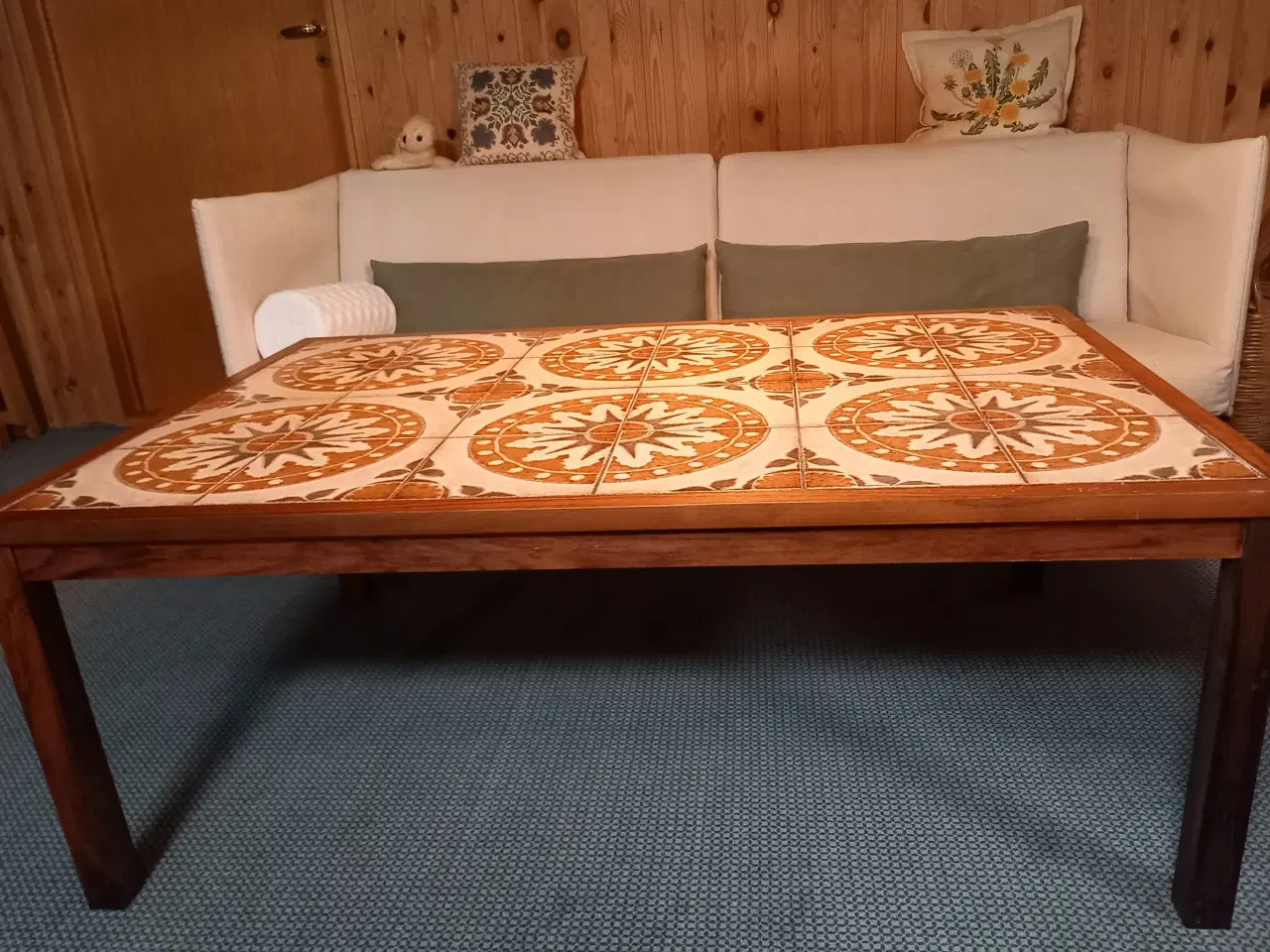 Billede 3 - Sofabord i mahogni med kakler