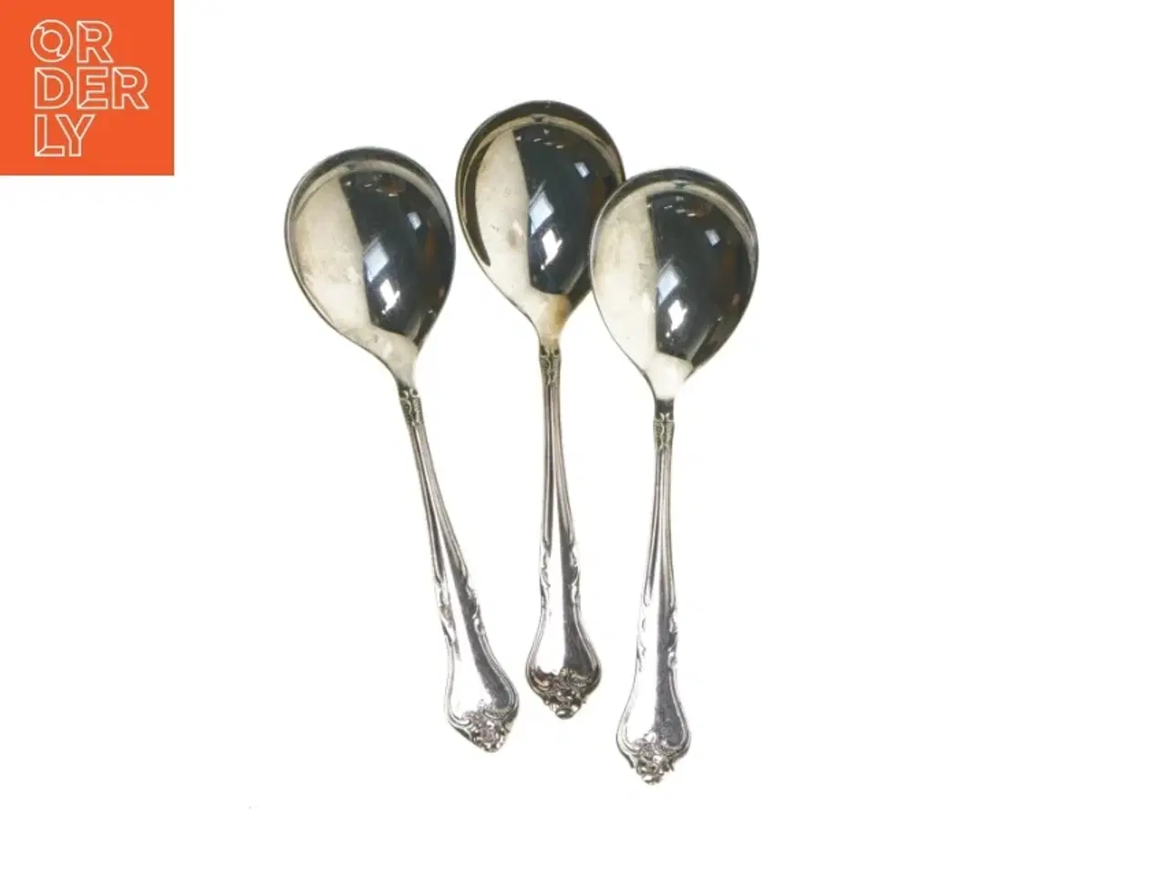 Billede 1 - Sæt med tre dekorerede sølvskeer fra Atla (str. 15 cm)
