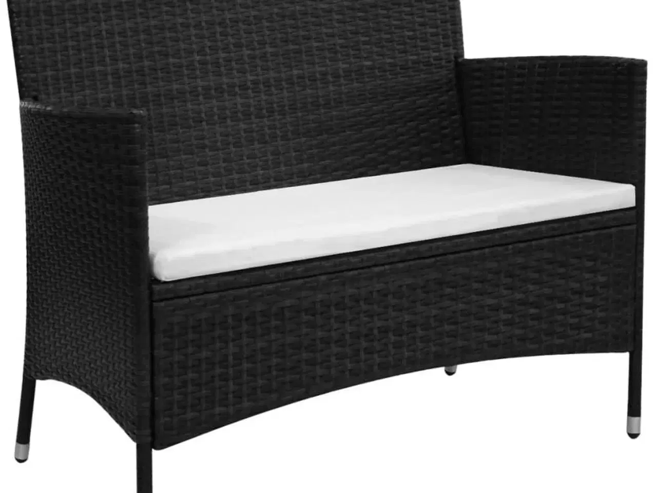 Billede 1 - Havebænk 90 cm polyrattan sort