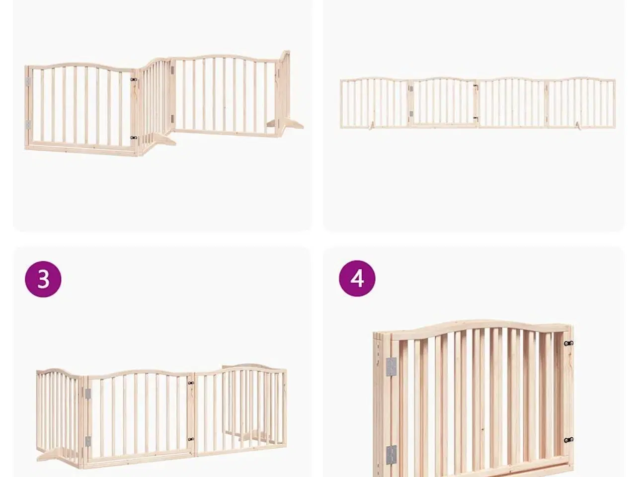 Billede 7 - Hundelåge med dør 4 paneler 320 cm poppeltræ