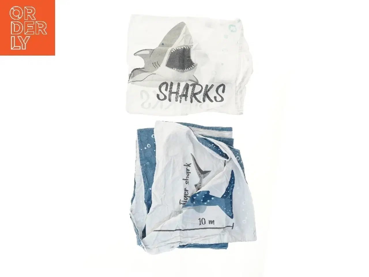 Billede 2 - Børne sengetøjsæt med hajmotiv (str. 128x94 & 46x39 cm)