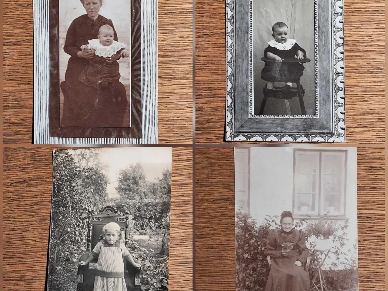 Billede 1 - 4 stk. Antik fotos i postkort størrelse 9x14cm