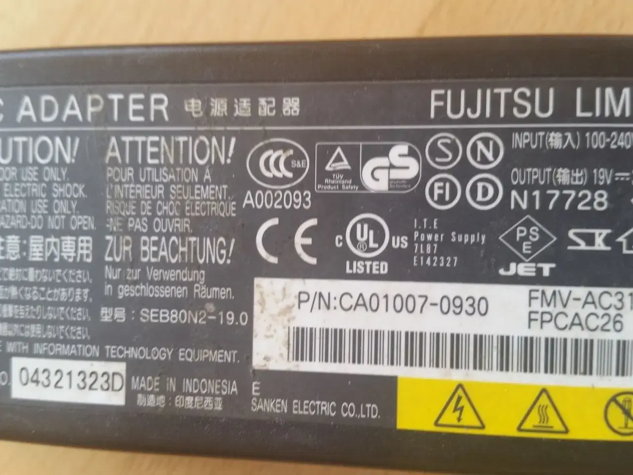 Billede 1 - Fujitsu siemens oplader til bærbar! 