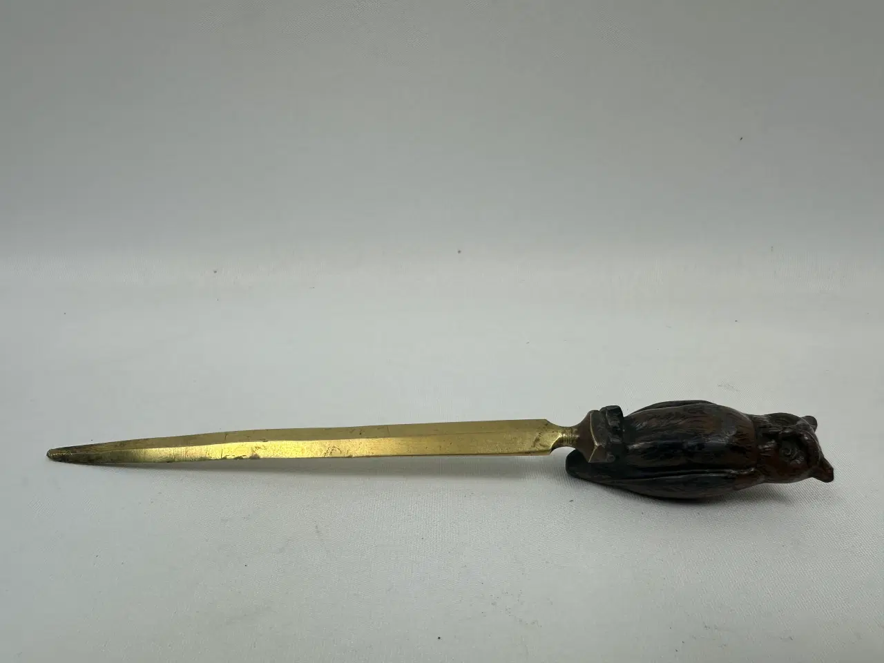 Billede 6 - Vintage brevåbner / brevkniv i messing m. ugle