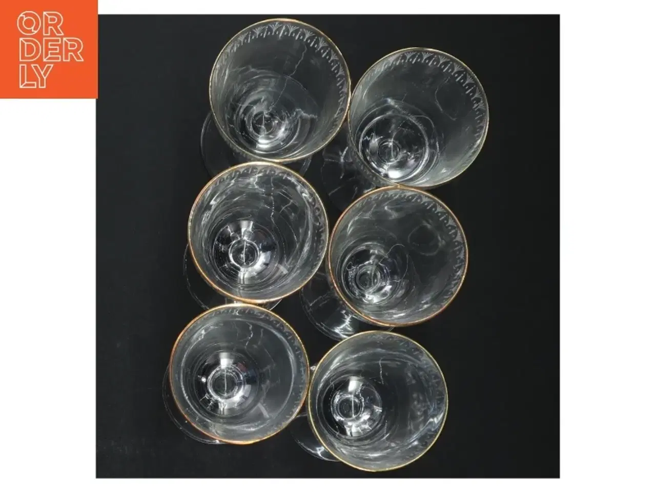 Billede 4 - Krystalglas med guldkant (str. 13,5 cm)