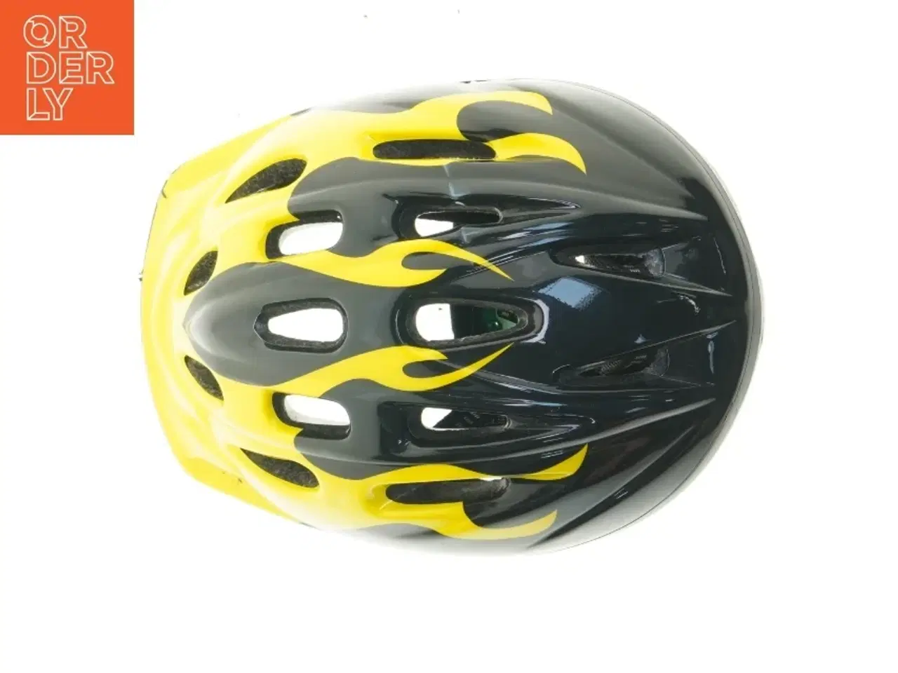 Billede 4 - Cykelhjelm med gul og sort flamme design fra Biltema (str. m)