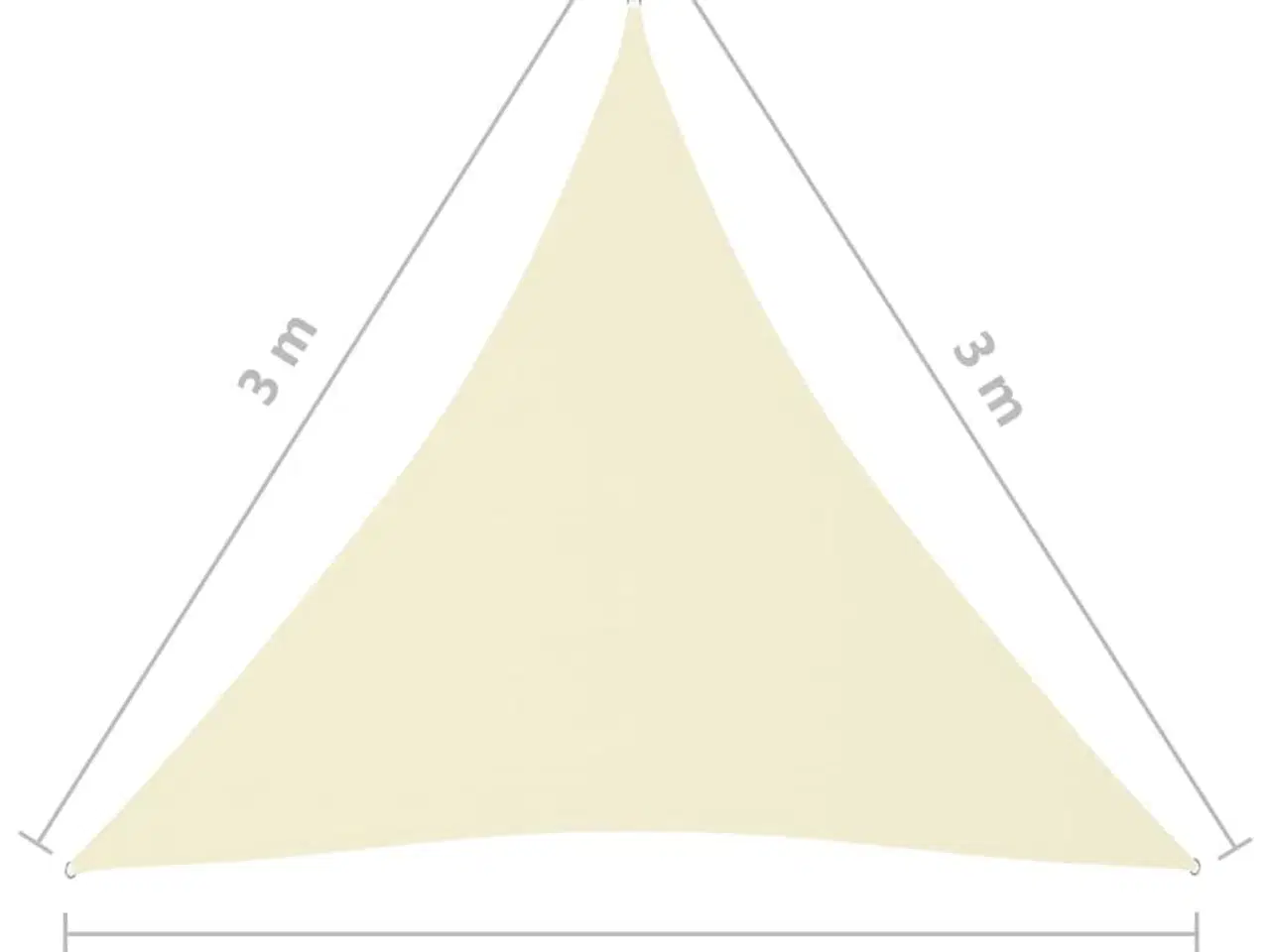 Billede 6 - Solsejl 3x3x3 m oxfordstof trekantet cremefarvet