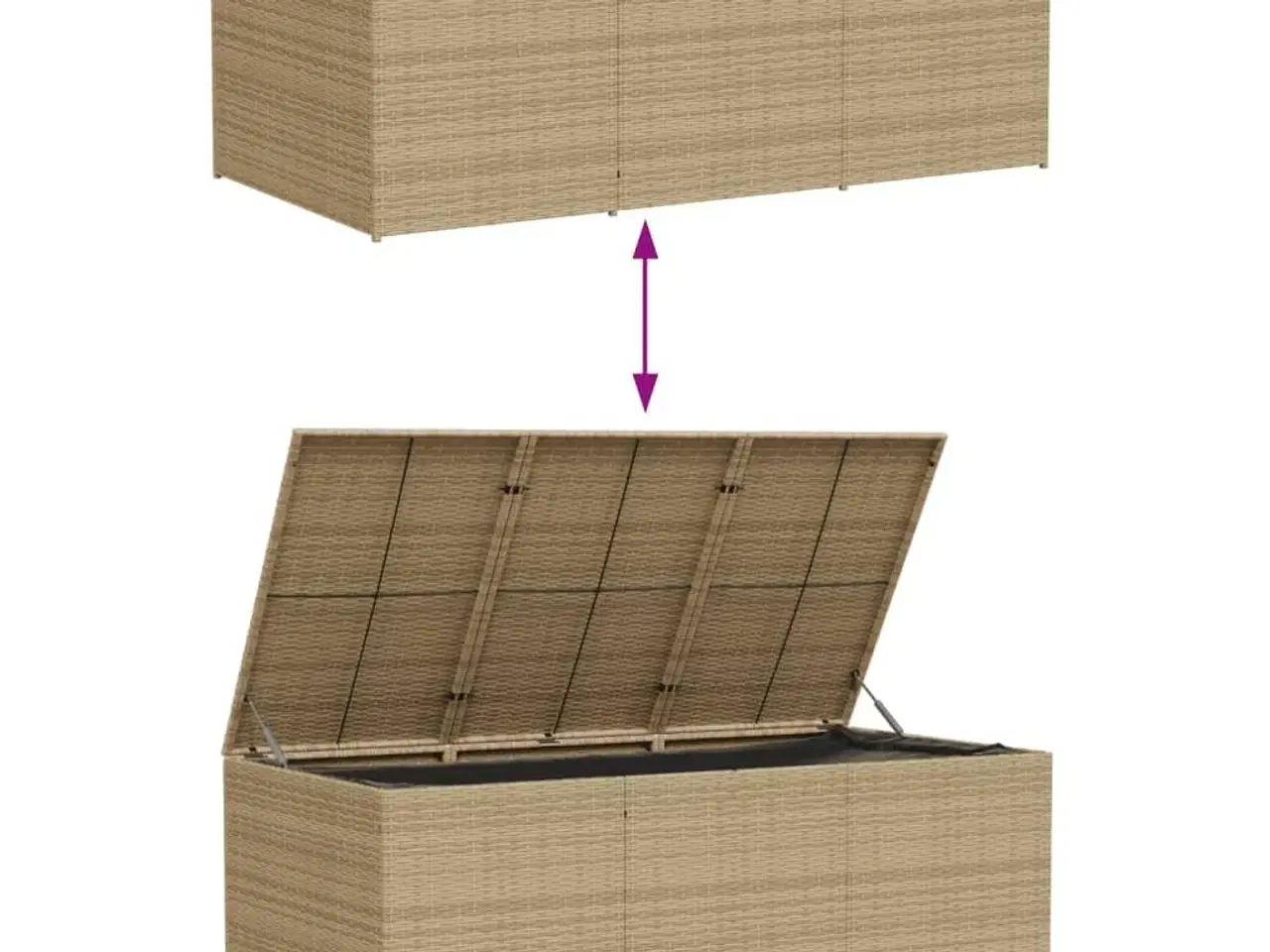 Billede 7 - Opbevaringsboks til haven 984 l polyrattan beige