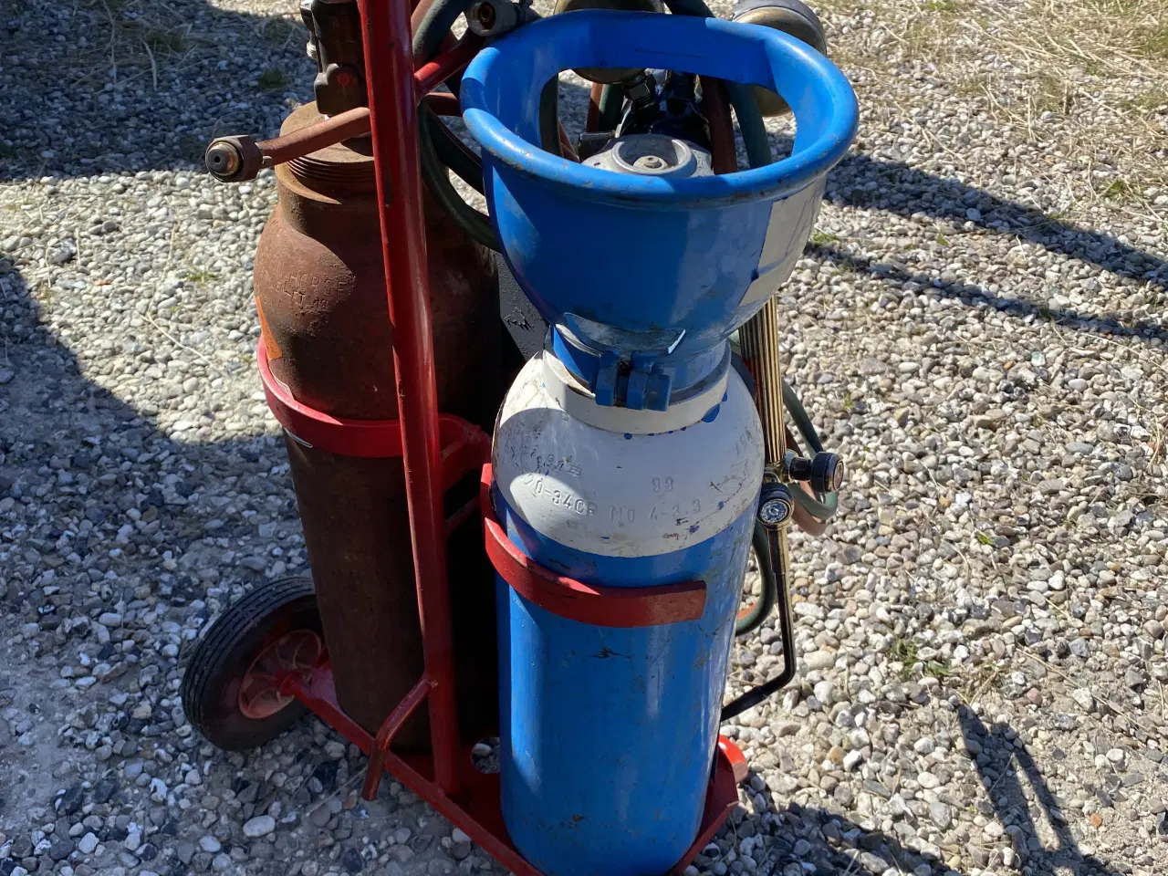 Billede 2 - gas og ilt sæt på vogn 5 kg ejerflasker 
