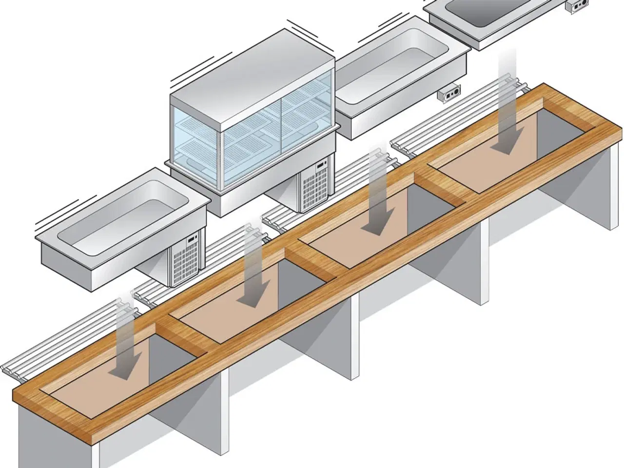 Billede 4 - Indbygnings Vandbad Element – 4x GN 1/1