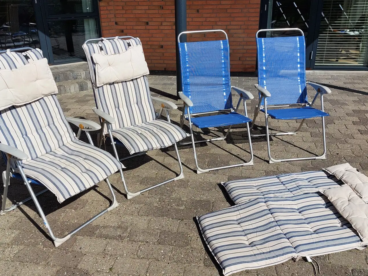 Billede 1 - 4 Lallemand campingstole med hynder