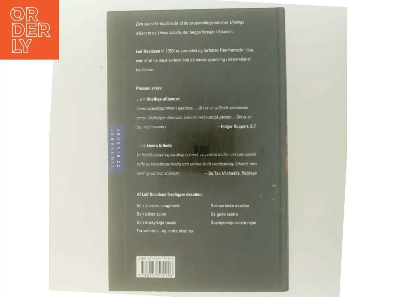 Billede 3 - Den spanske duo : Uhellige alliancer, Lime's billede af Leif Davidsen (Bog)