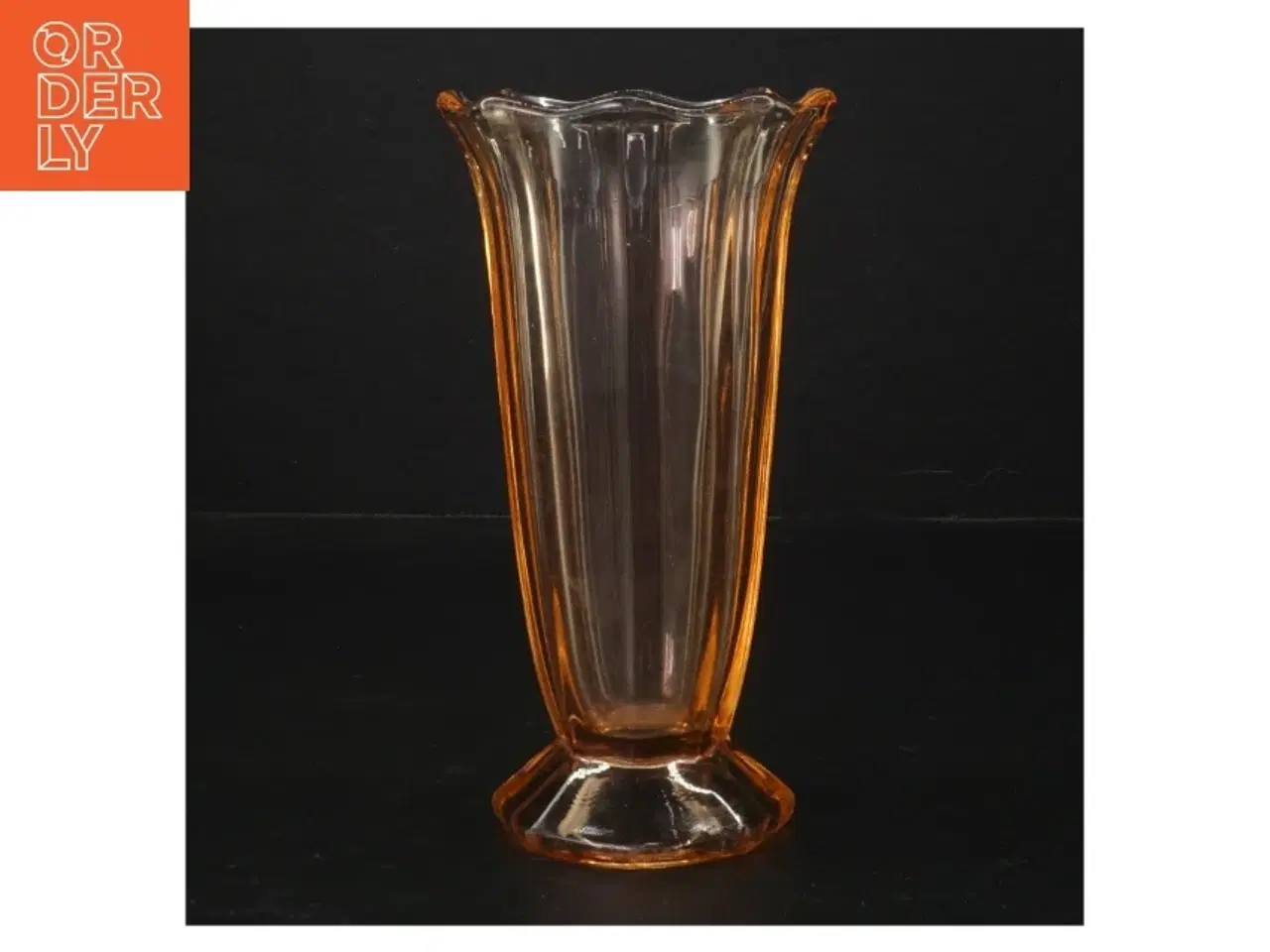 Billede 1 - Vintage glasvase (str. H. 18 cm. ø. 9,5 cm)