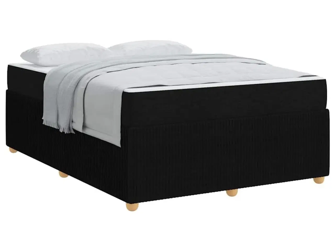 Billede 3 - Sengestel med madras Sort 140 x 200 cm Stof