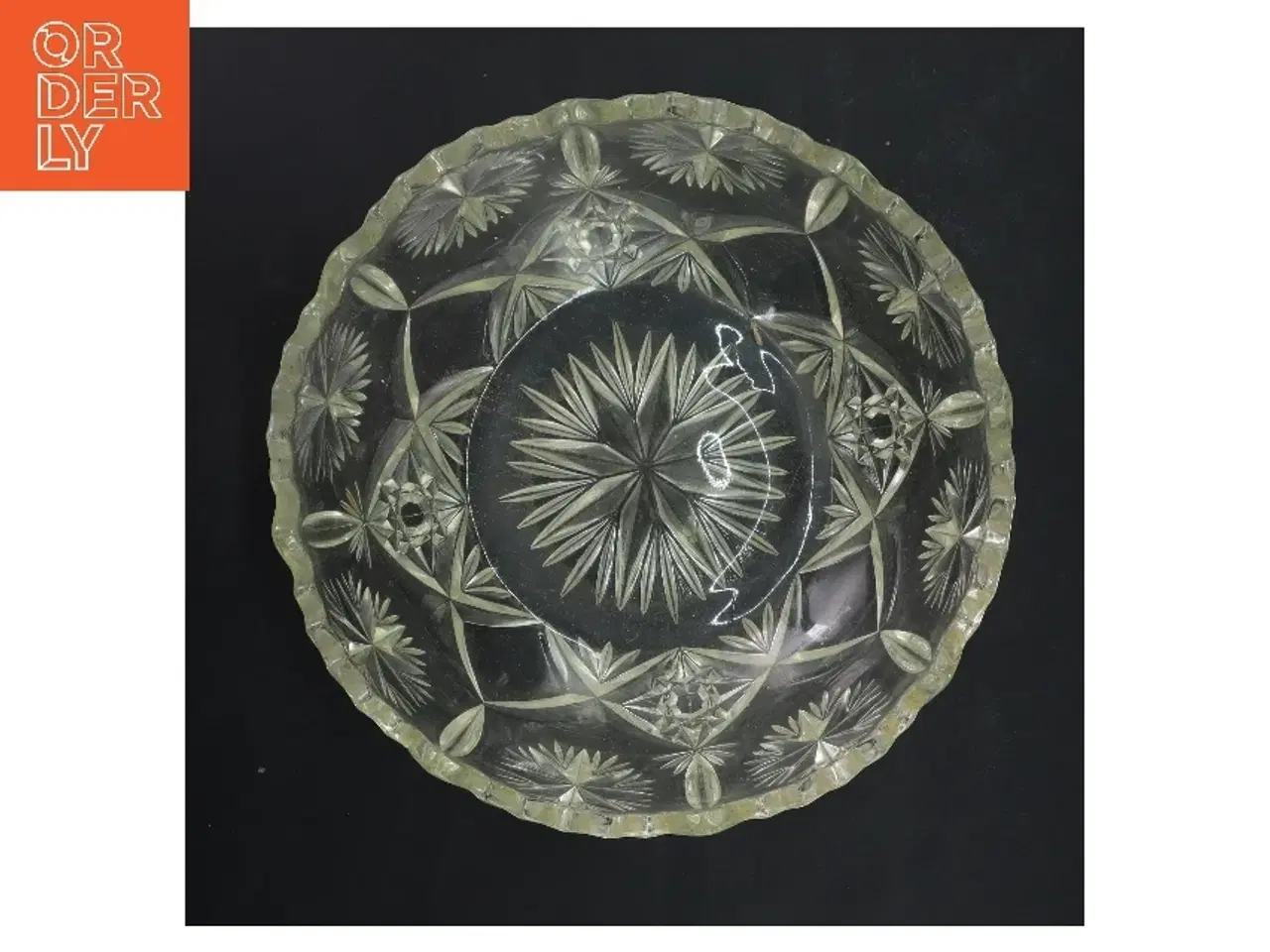 Billede 3 - Glas skål med mønster (str. Ø 22,5 cm)