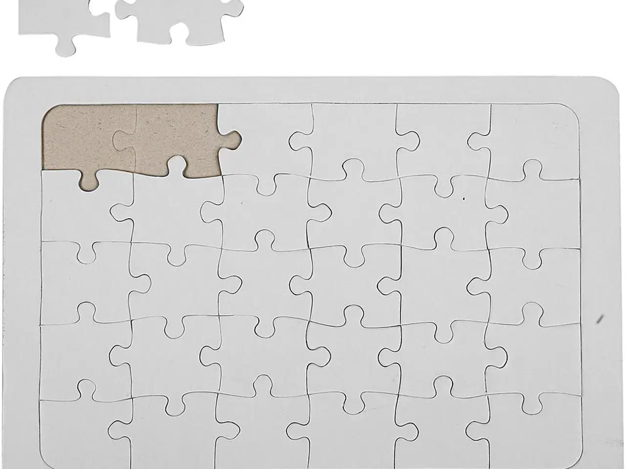 Billede 1 - Personligt Puslespil i Hvidt Pap - 21x30 cm