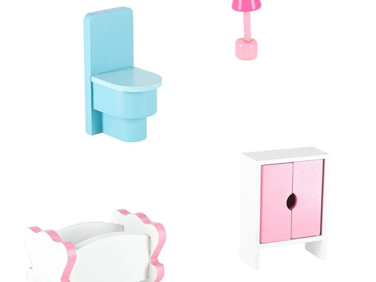 Billede 9 - Dukkehus i træ med møbler 70 cm – pink med LED