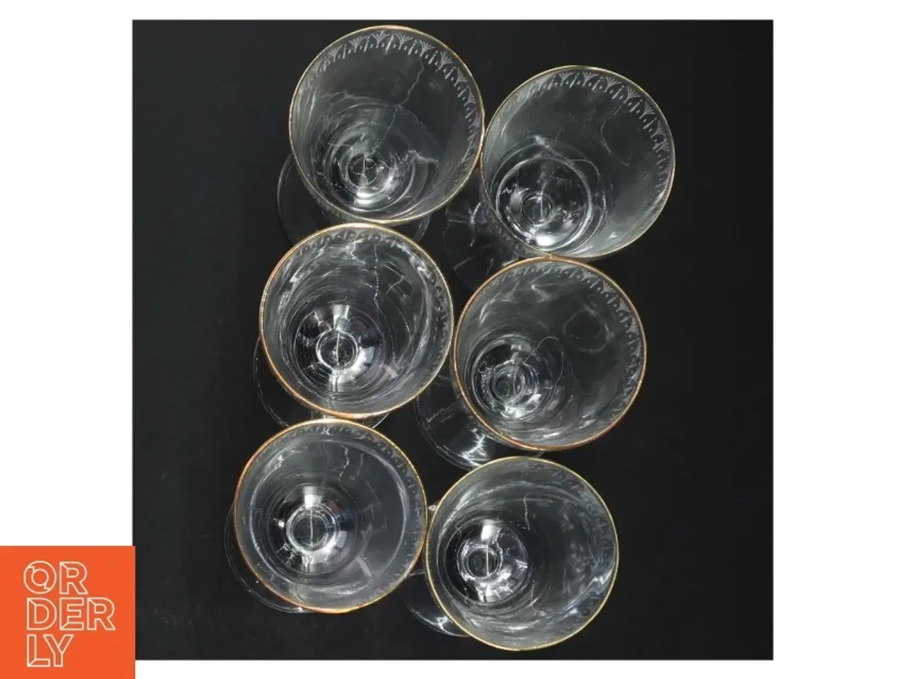 Billede 4 - Krystalglas med guldkant (str. 13,5 cm)